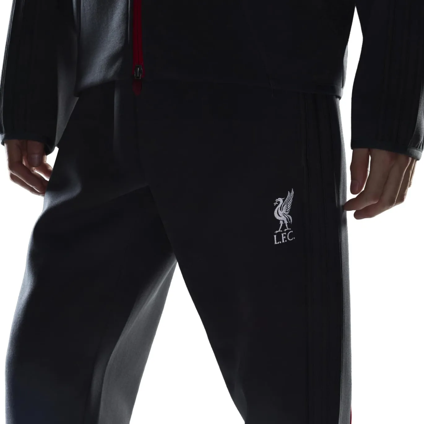 adidas Liverpool Originals Trainingspak Donkergrijs Rood Zilver