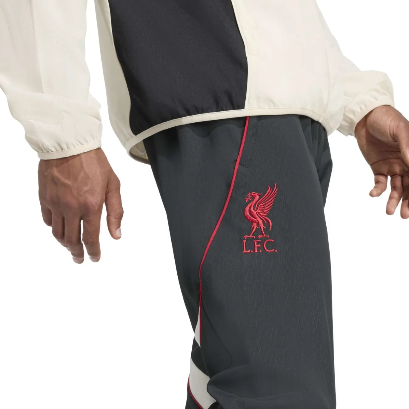 adidas Liverpool Presentatie Trainingsbroek 2025-2026 Zwart Rood Wit