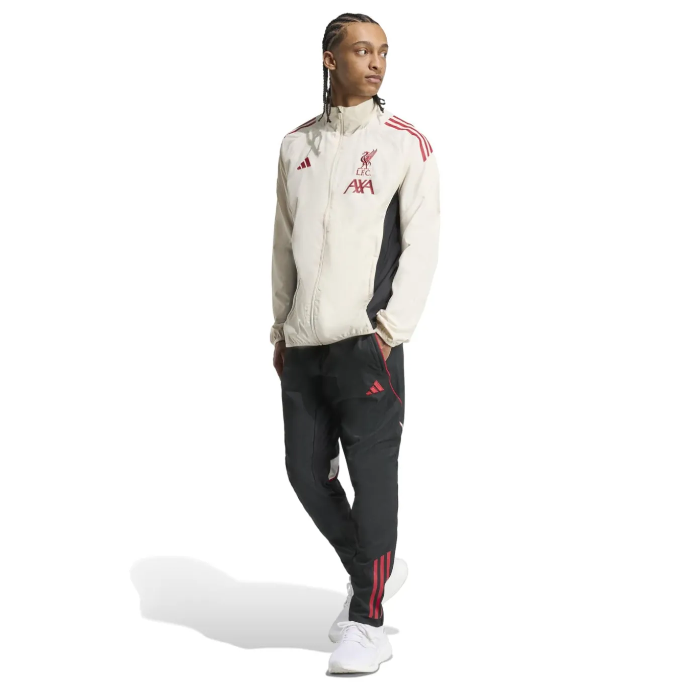 adidas Liverpool Presentatie Trainingsbroek 2025-2026 Zwart Rood Wit