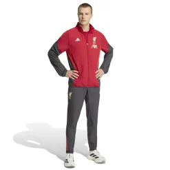 adidas Liverpool Presentatie Trainingsbroek 2025-2026 Grijs Rood Zilver