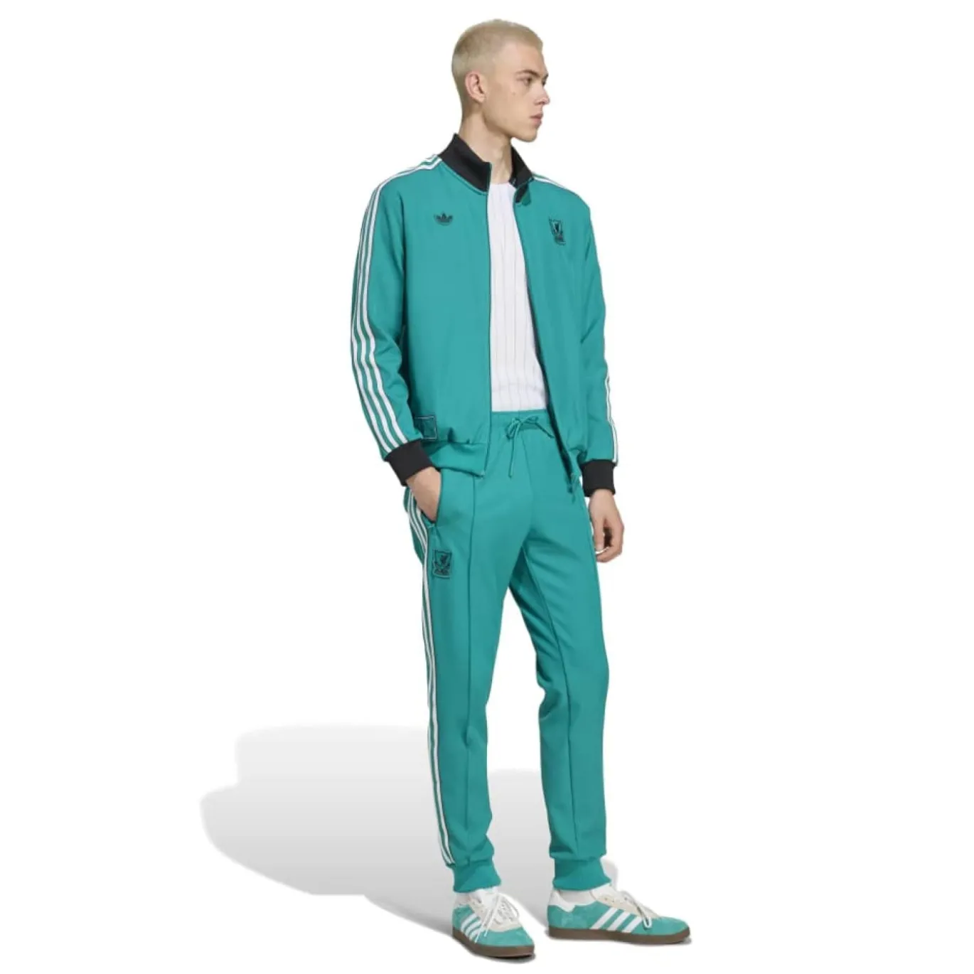 adidas Liverpool Terrace Icons Trainingspak Full-Zip Groen Zwart Wit
