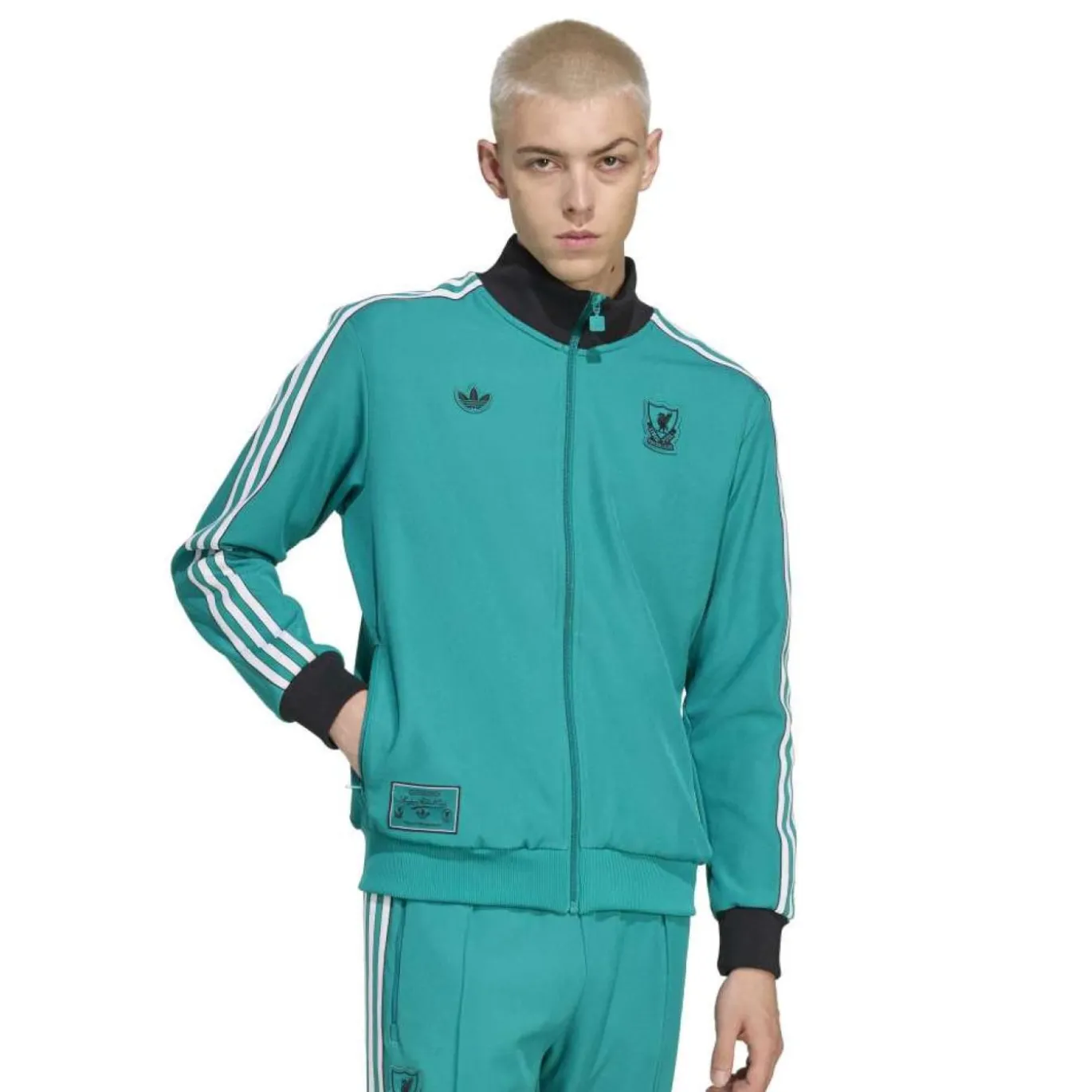 adidas Liverpool Terrace Icons Trainingspak Full-Zip Groen Wit Zwart