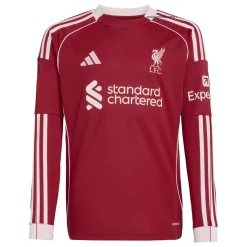 adidas Liverpool Thuisshirt Lange Mouwen 2025-2026 Kids