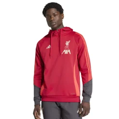 adidas Liverpool Track Hoodie 1/4-Zip 2025-2026 Rood Grijs Zilver