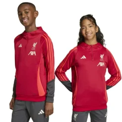 adidas Liverpool Track Hoodie 1/4-Zip 2025-2026 Kids Rood Grijs Zilver