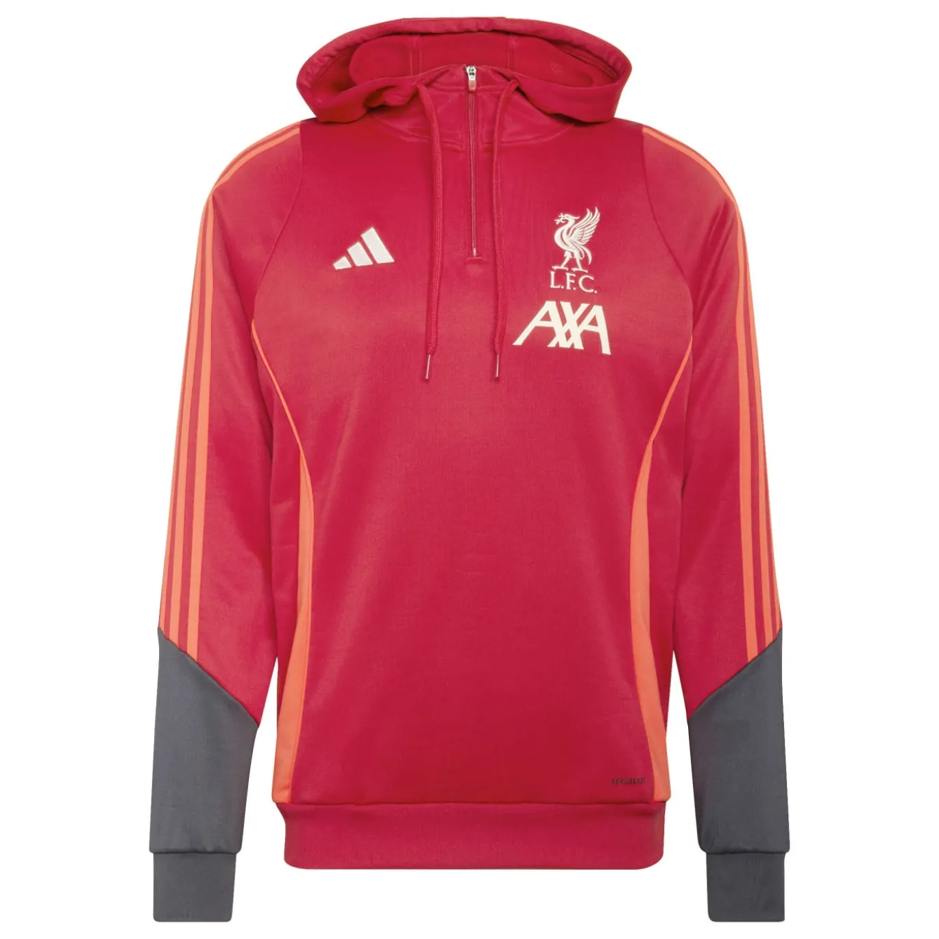 adidas Liverpool Track Trainingspak Hooded 2025-2026 Rood Grijs Zilver
