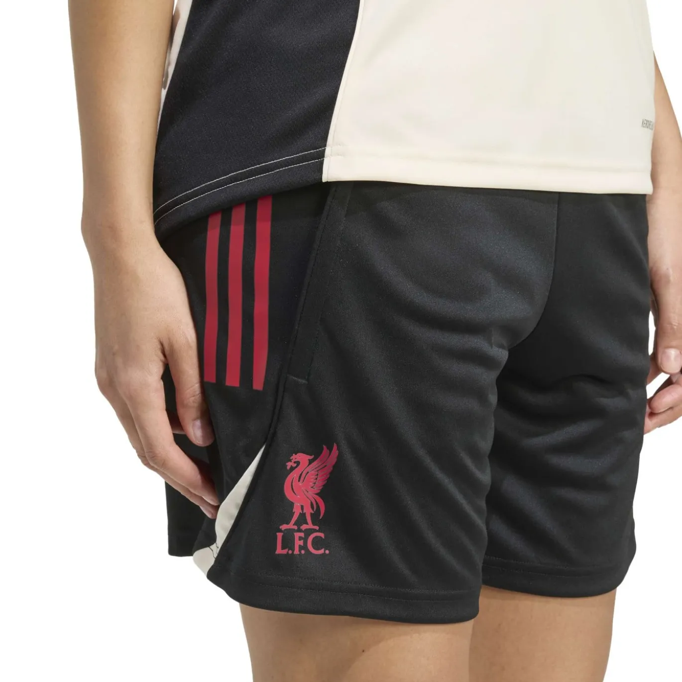 adidas Liverpool Trainingsbroekje 2025-2026 Dames Zwart Rood Wit