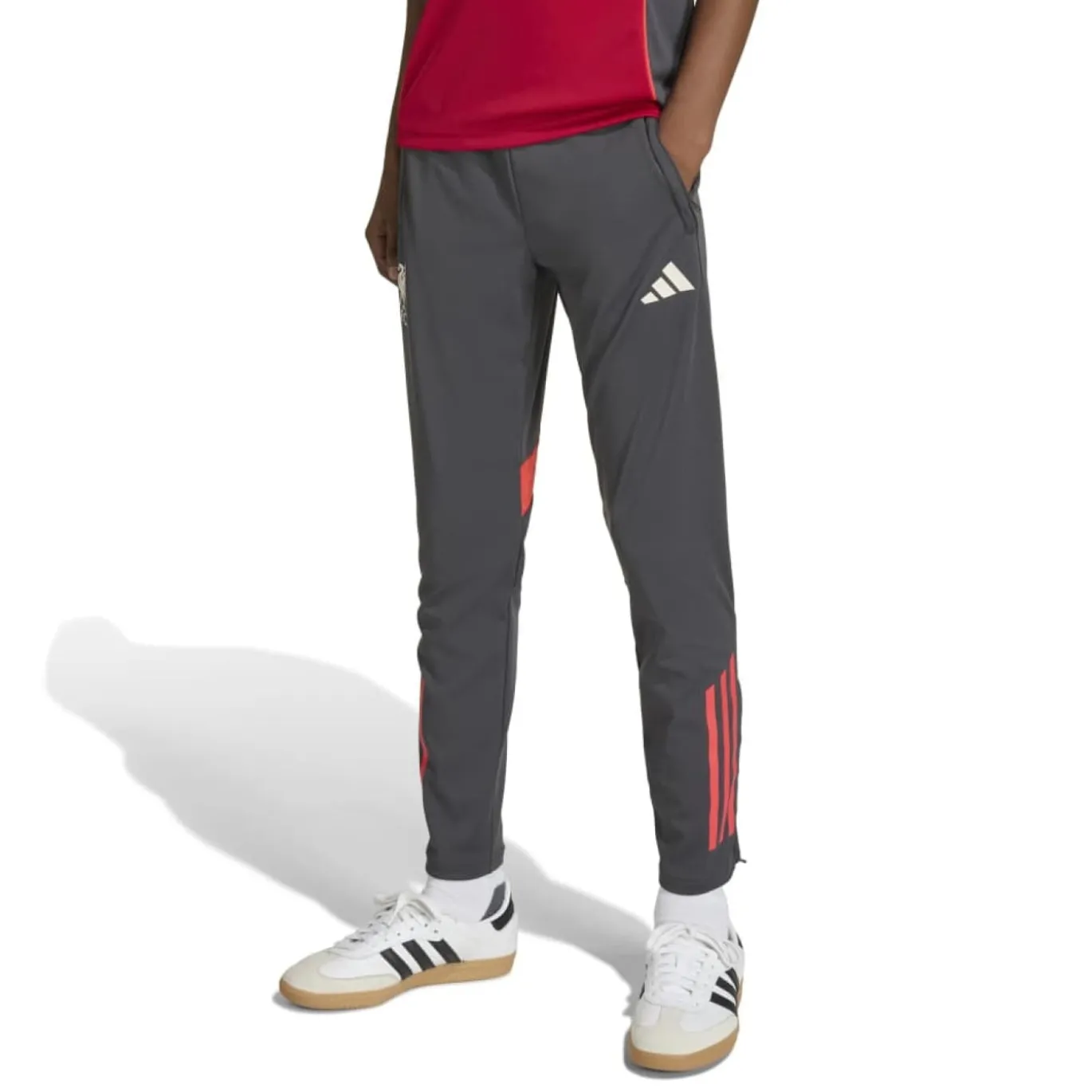 adidas Liverpool Trainingsbroek 2025-2026 Kids Grijs Rood