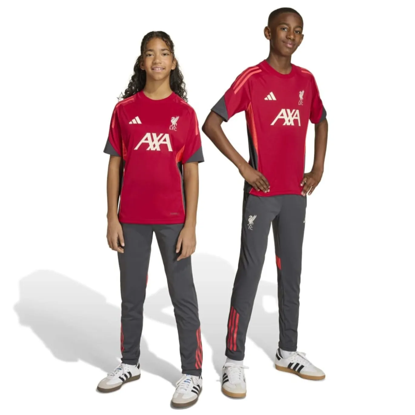 adidas Liverpool Trainingsbroek 2025-2026 Kids Grijs Rood