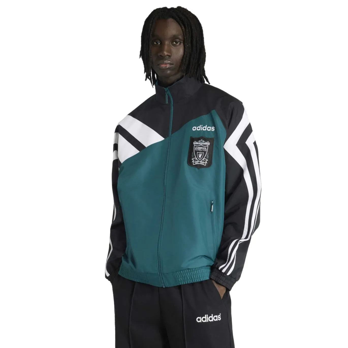 adidas Liverpool Trainingsjack 1995-1996 Zwart Groen Wit
