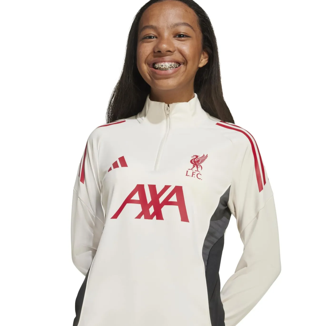 adidas Liverpool Trainingspak 1/4-Zip 2025-2026 Kids Wit Zwart Rood
