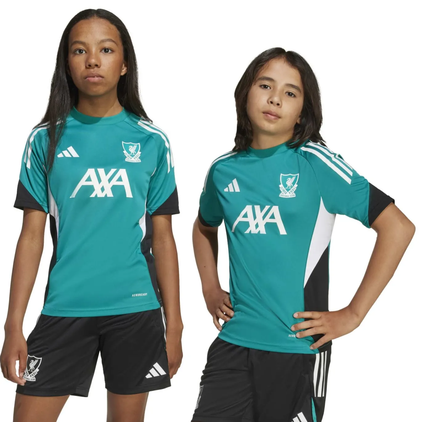 adidas Liverpool Trainingsshirt Europees 2025-2026 Kids Groen Wit Zwart