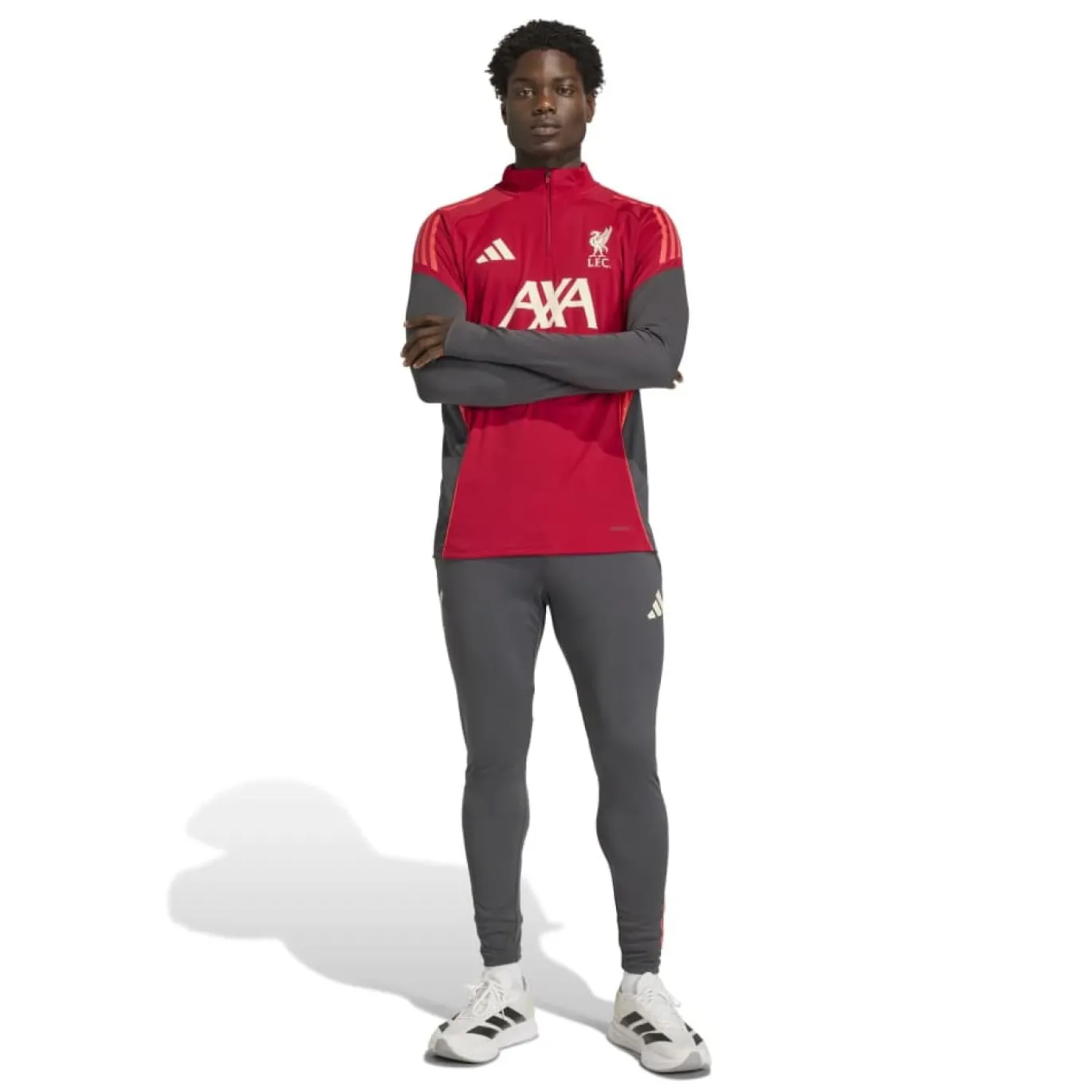 adidas Liverpool Trainingstrui 1/4-Zip 2025-2026 Rood Grijs