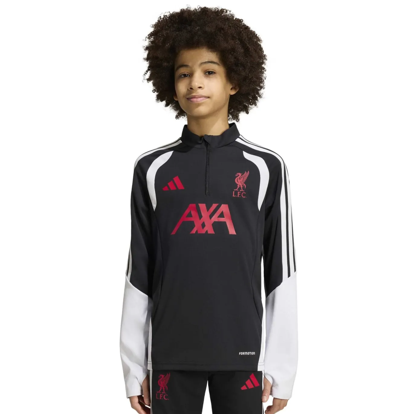 adidas Liverpool Trainingstrui 1/4-Zip 2026-2027 Kids Zwart Grijs Wit Rood