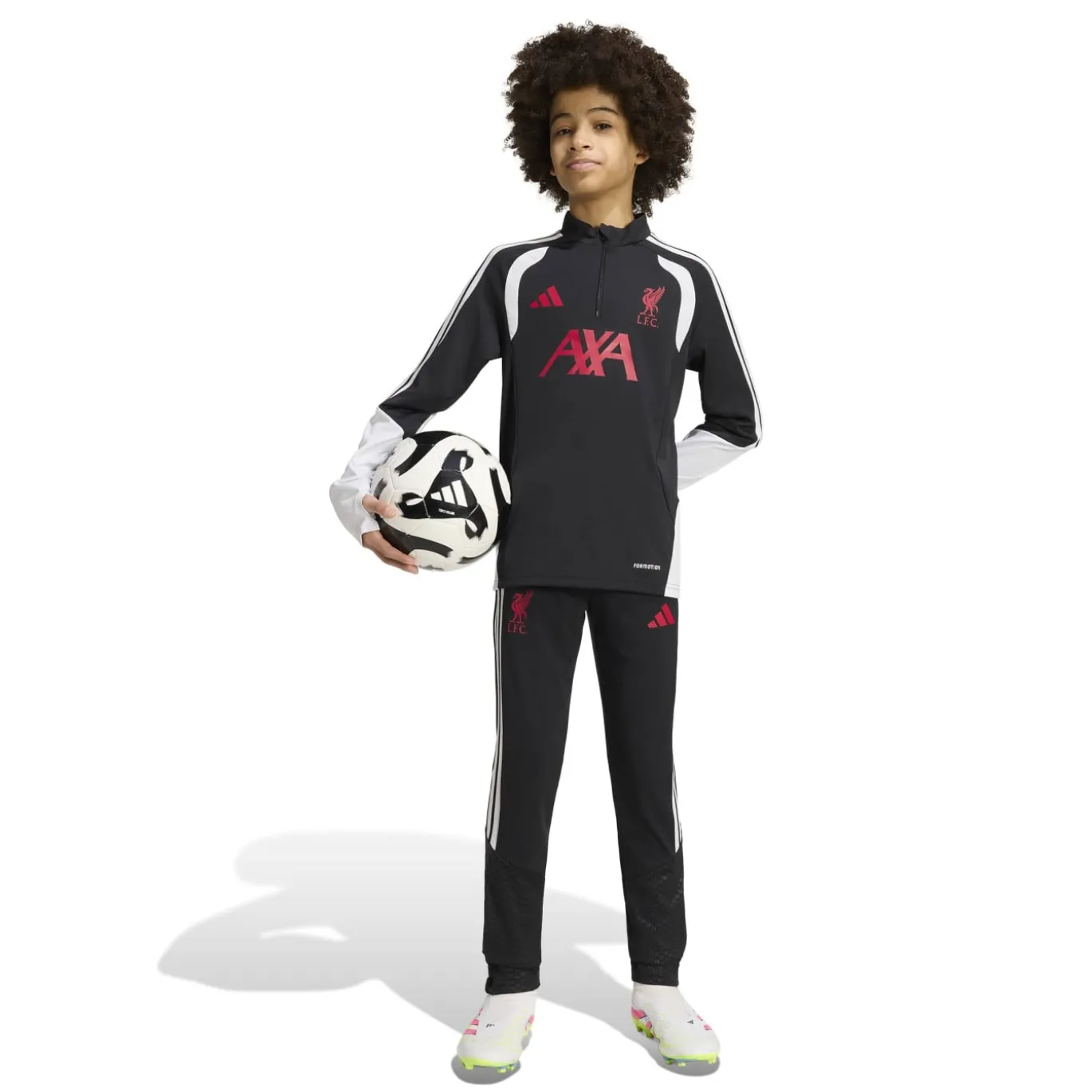 adidas Liverpool Trainingstrui 1/4-Zip 2026-2027 Kids Zwart Grijs Wit Rood