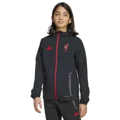 adidas Liverpool Vis Tech Trainingspak Full-Zip Kids Zwart Rood