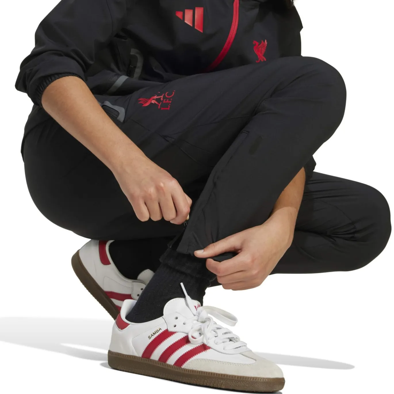 adidas Liverpool Vis Tech Trainingspak Full-Zip Kids Zwart Rood