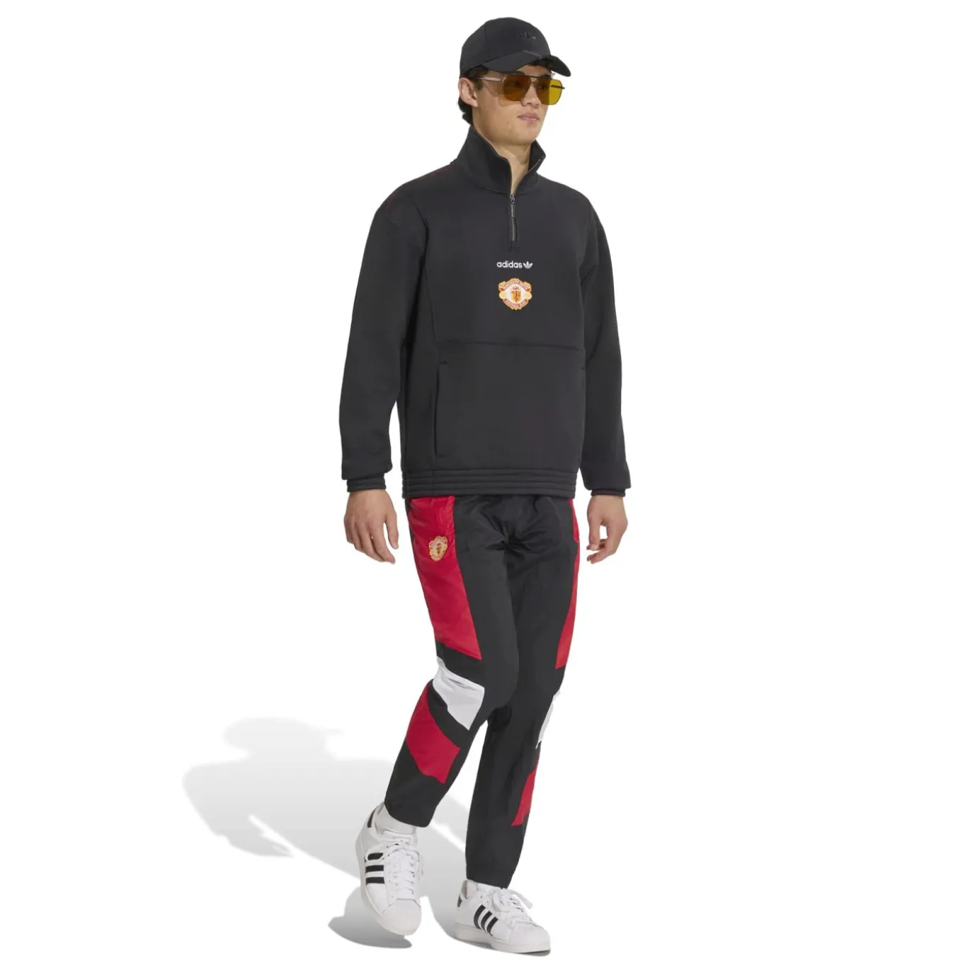 adidas Manchester United EQT Trainingstrui 1/4-Zip Zwart Rood Wit