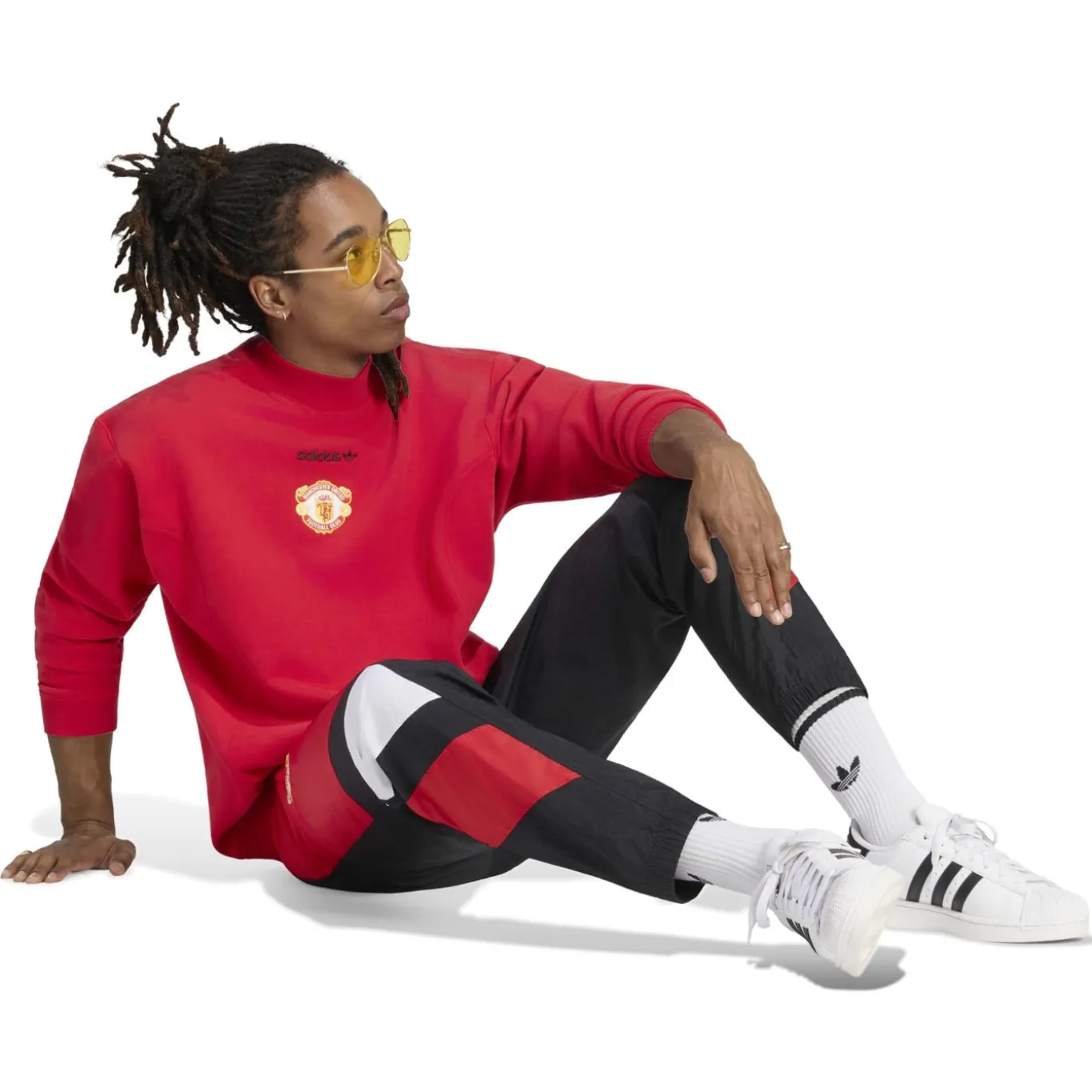 adidas Manchester United EQT Crew Trainingspak Rood Zwart Wit