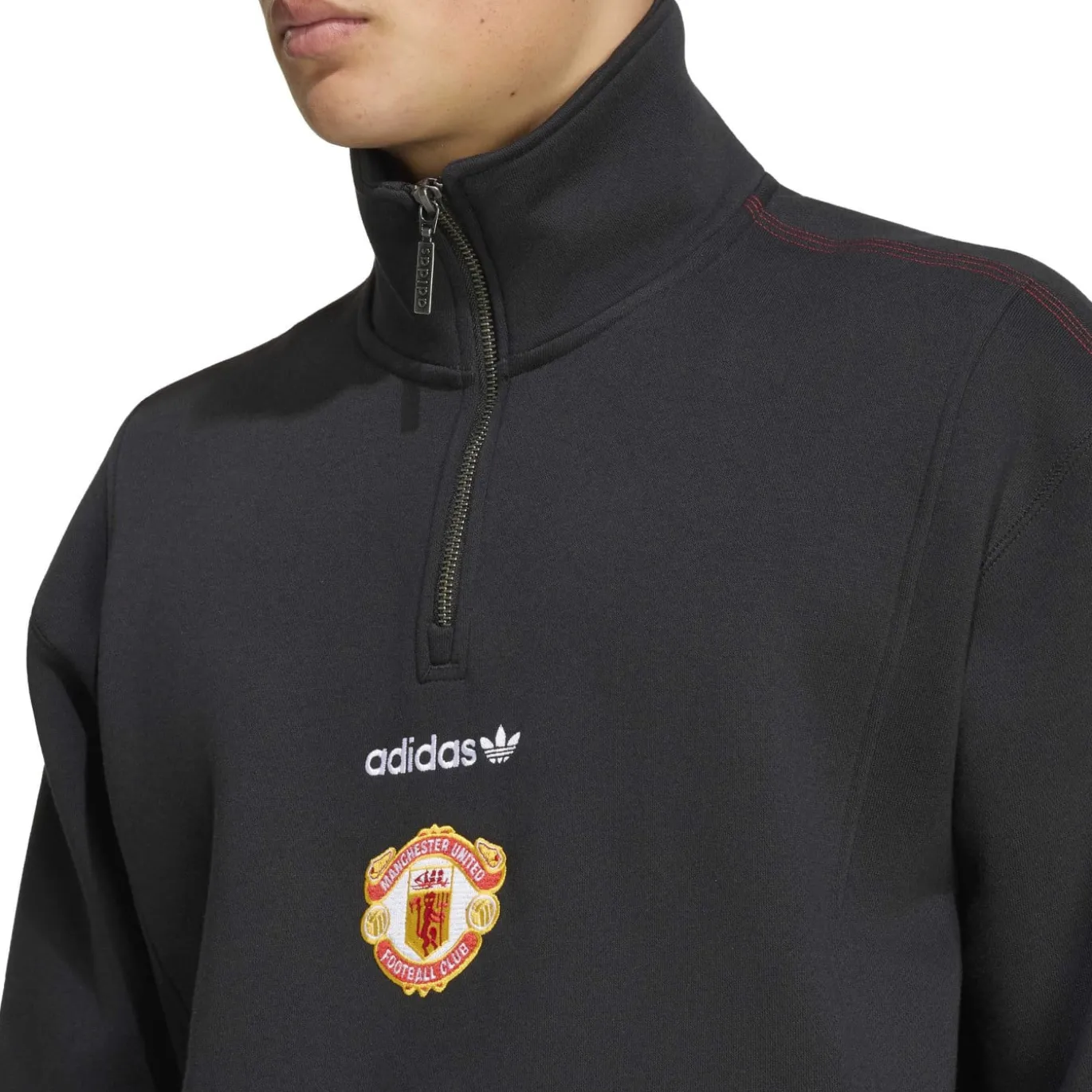adidas Manchester United EQT Trainingspak 1/4-Zip Zwart Rood Wit