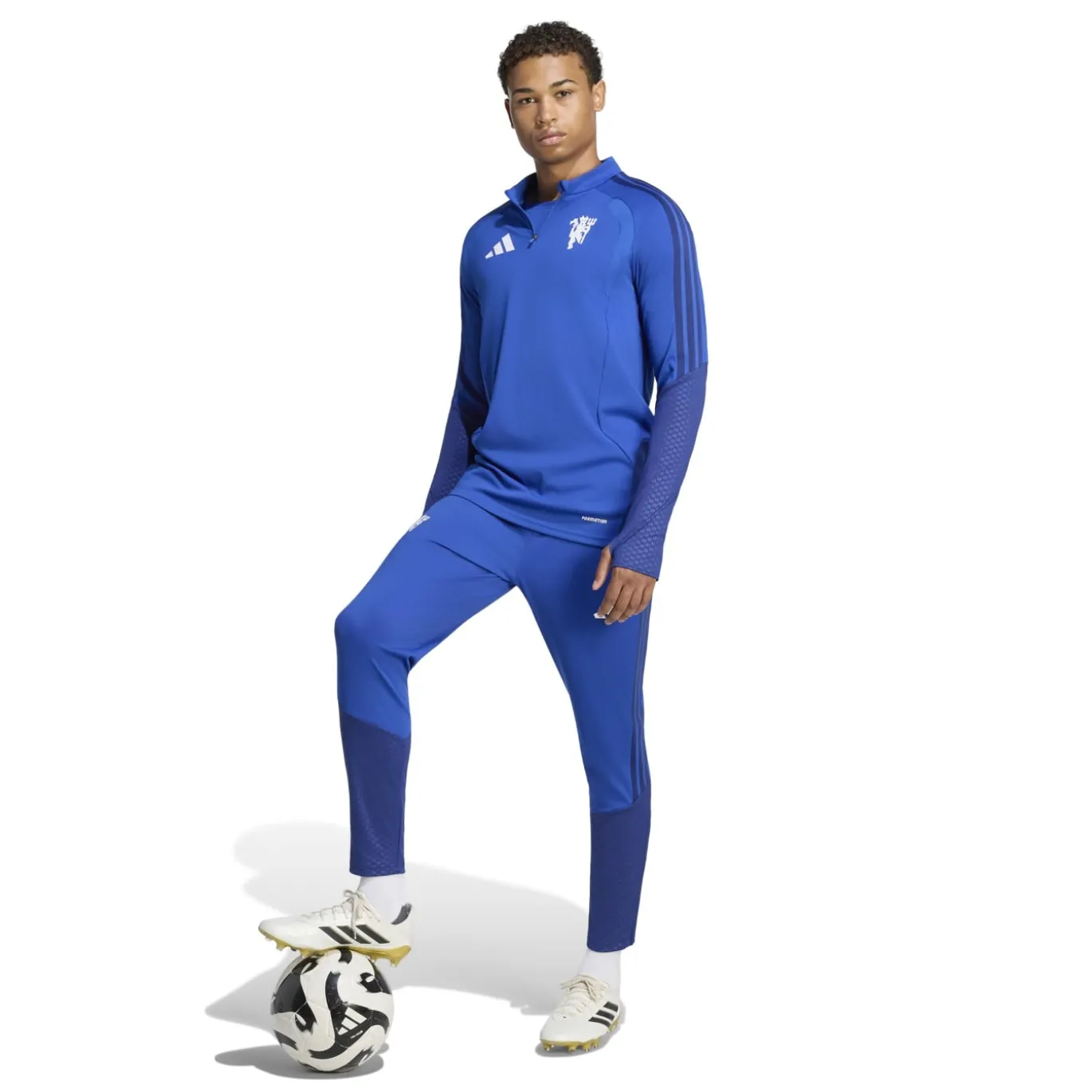 adidas Manchester United Europees Trainingstrui 1/4-Zip 2026-2027 Donkerblauw Wit