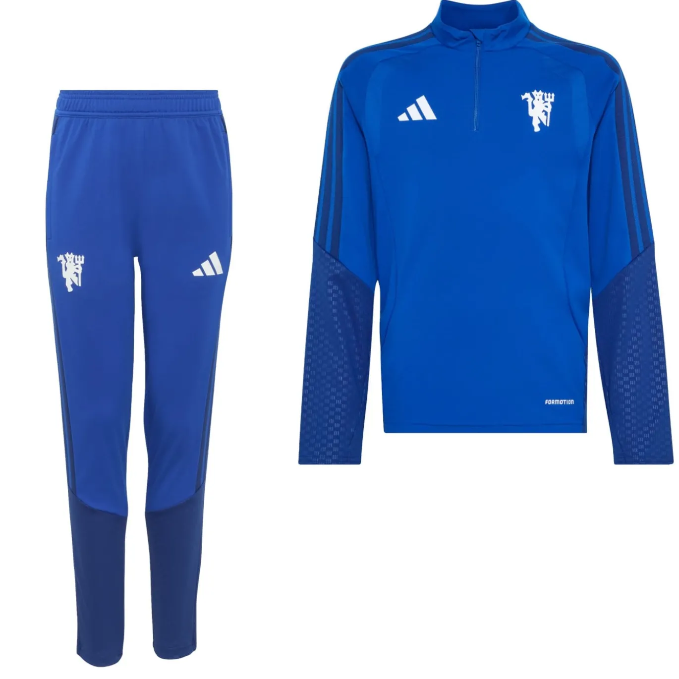 adidas Manchester United Europees Trainingspak 1/4-Zip 2026-2027 Kids Donkerblauw Wit