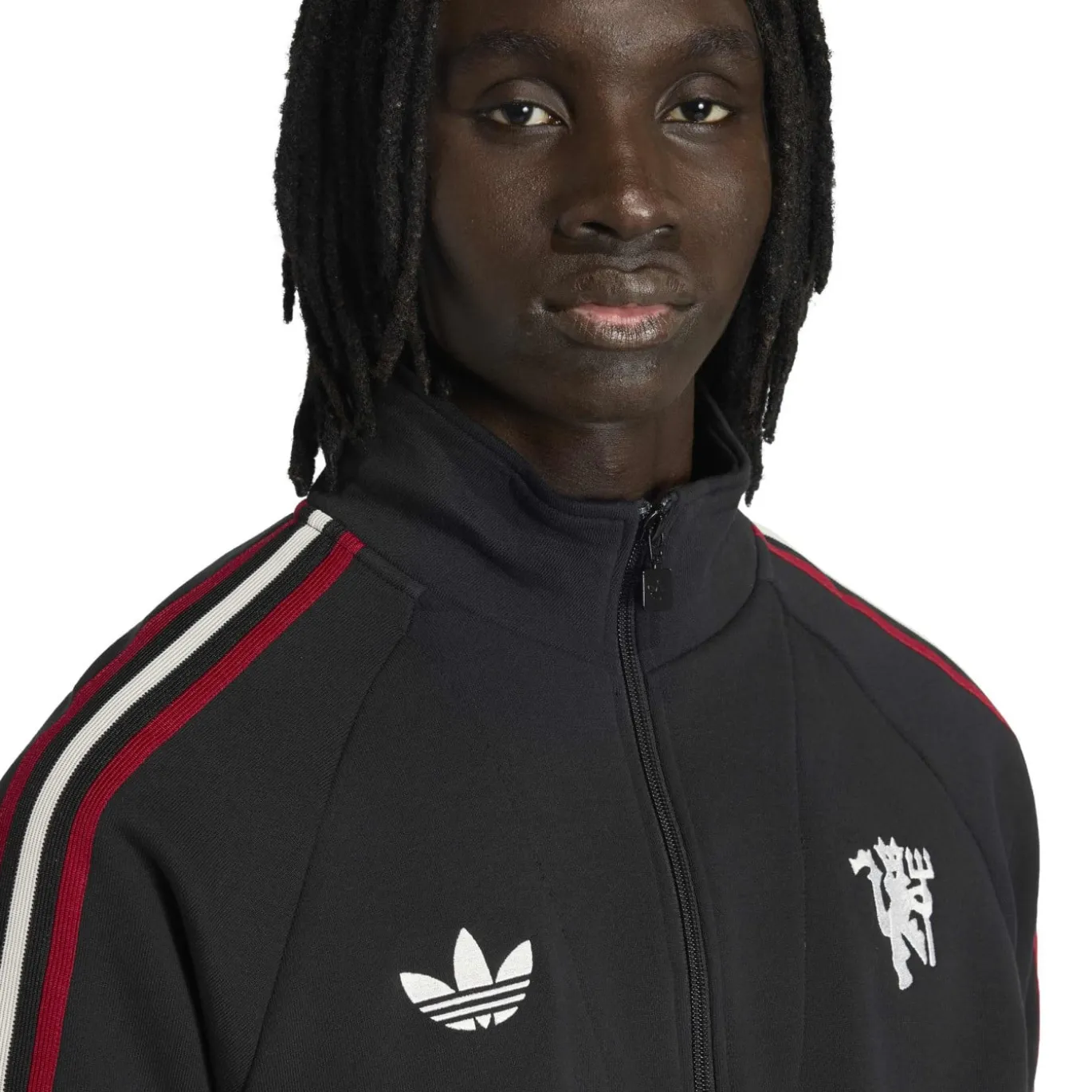 adidas Manchester United Originals Trainingstrui 1/4-Zip Zwart Wit Rood