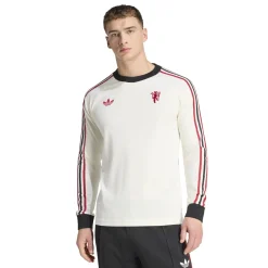 adidas Manchester United Originals T-Shirt Lange Mouwen Wit Rood Zwart