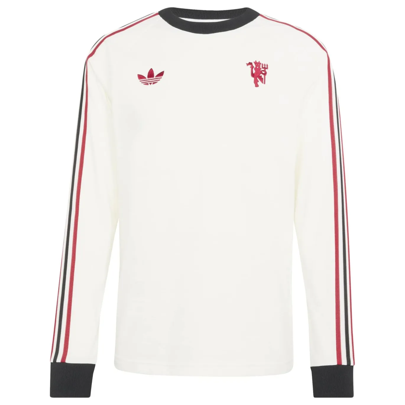 adidas Manchester United Originals T-Shirt Lange Mouwen Wit Rood Zwart