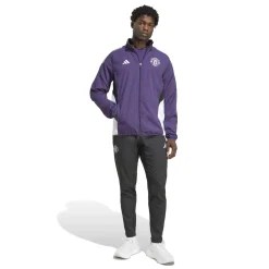 adidas Manchester United Presentatie Trainingspak Full-Zip 2025-2026 Paars Zwart Wit