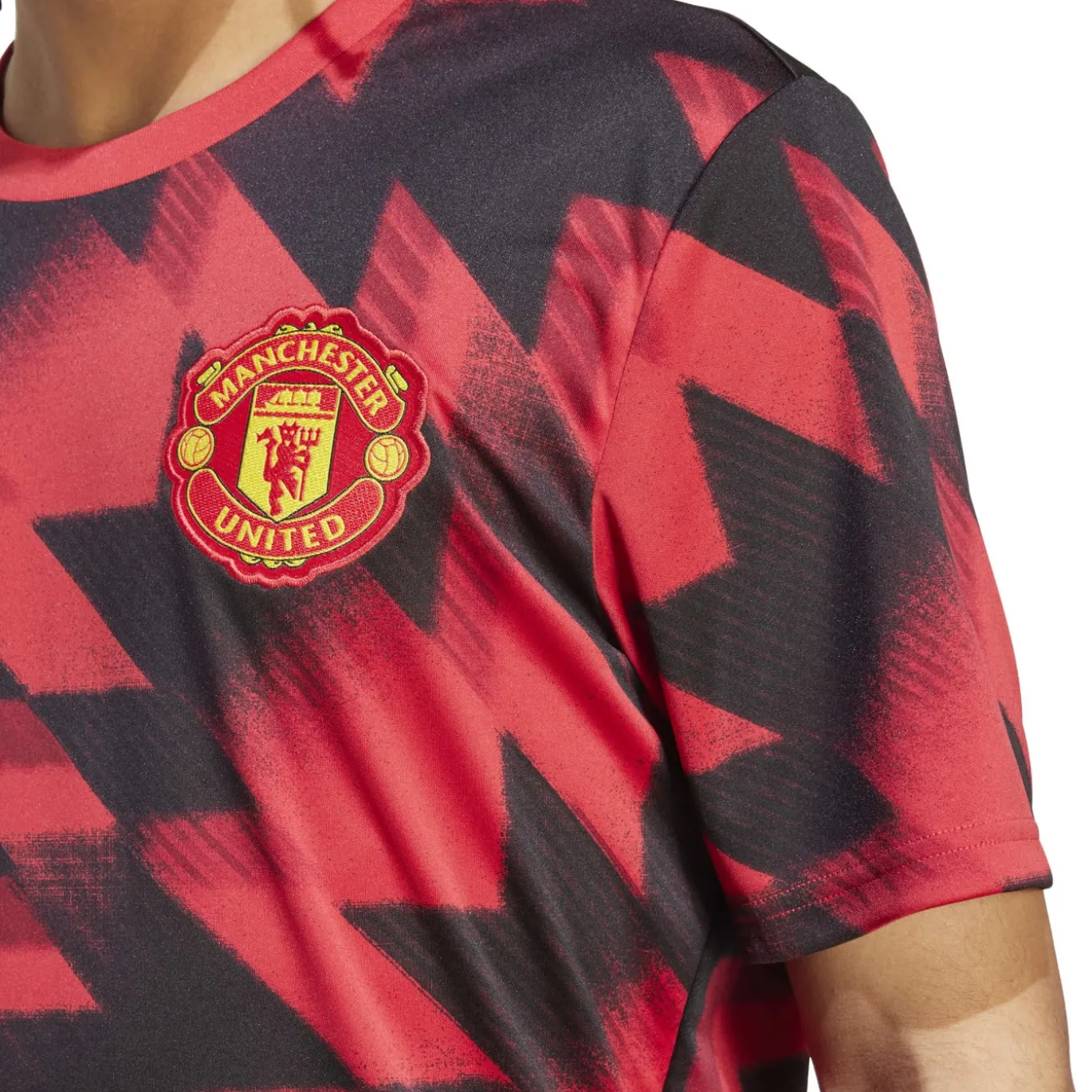 adidas Manchester United Pre-Match Trainingsshirt 2025-2026 Rood Zwart Wit
