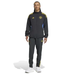 adidas Manchester United Presentatie Trainingspak Full-Zip 2025-2026 Zwart Blauw Geel
