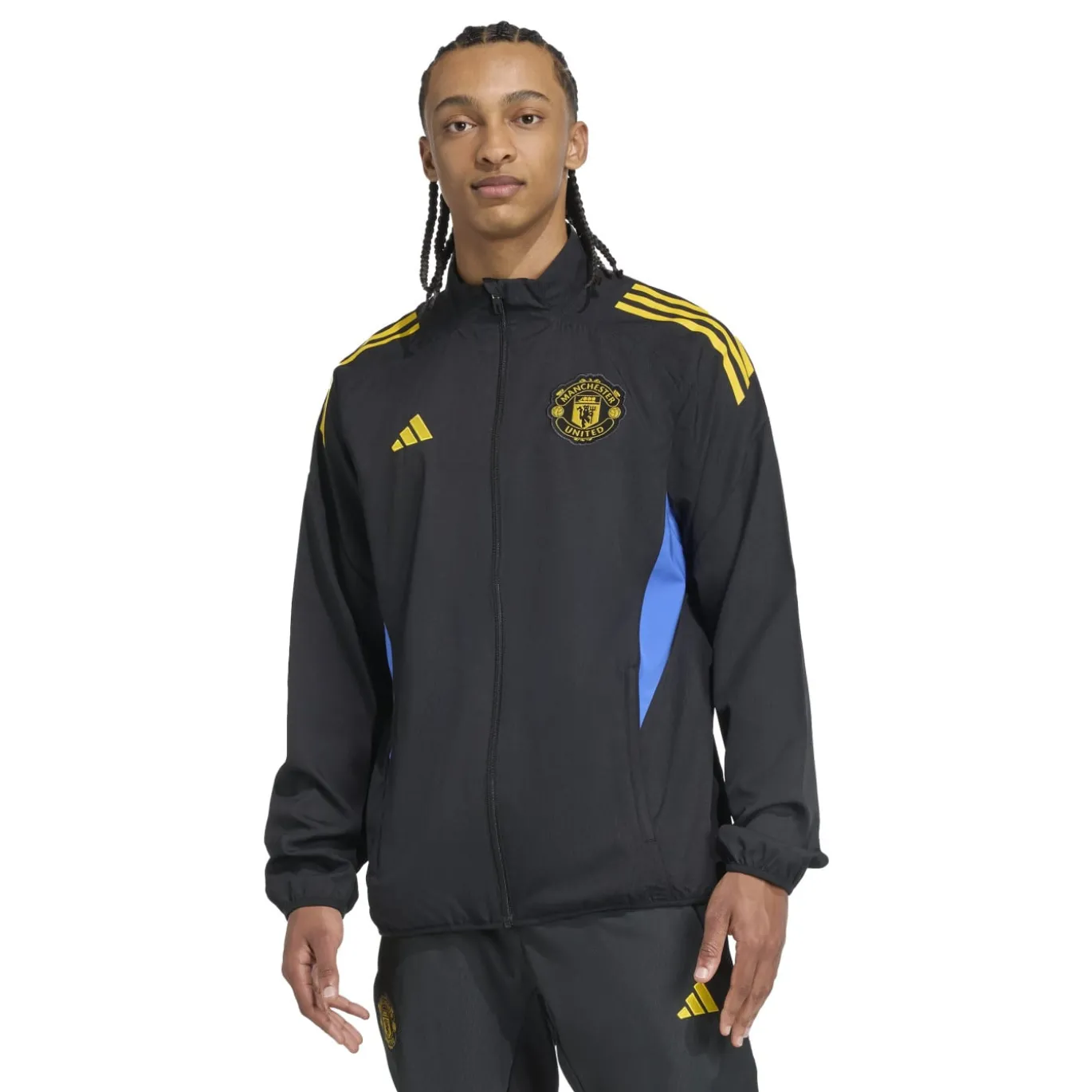 adidas Manchester United Presentatie Trainingsjack 2025-2026 Zwart Blauw Geel