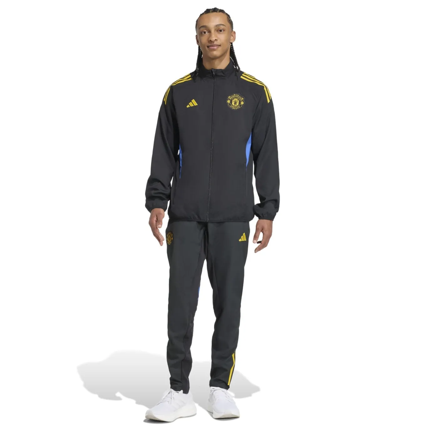 adidas Manchester United Presentatie Trainingsjack 2025-2026 Zwart Blauw Geel