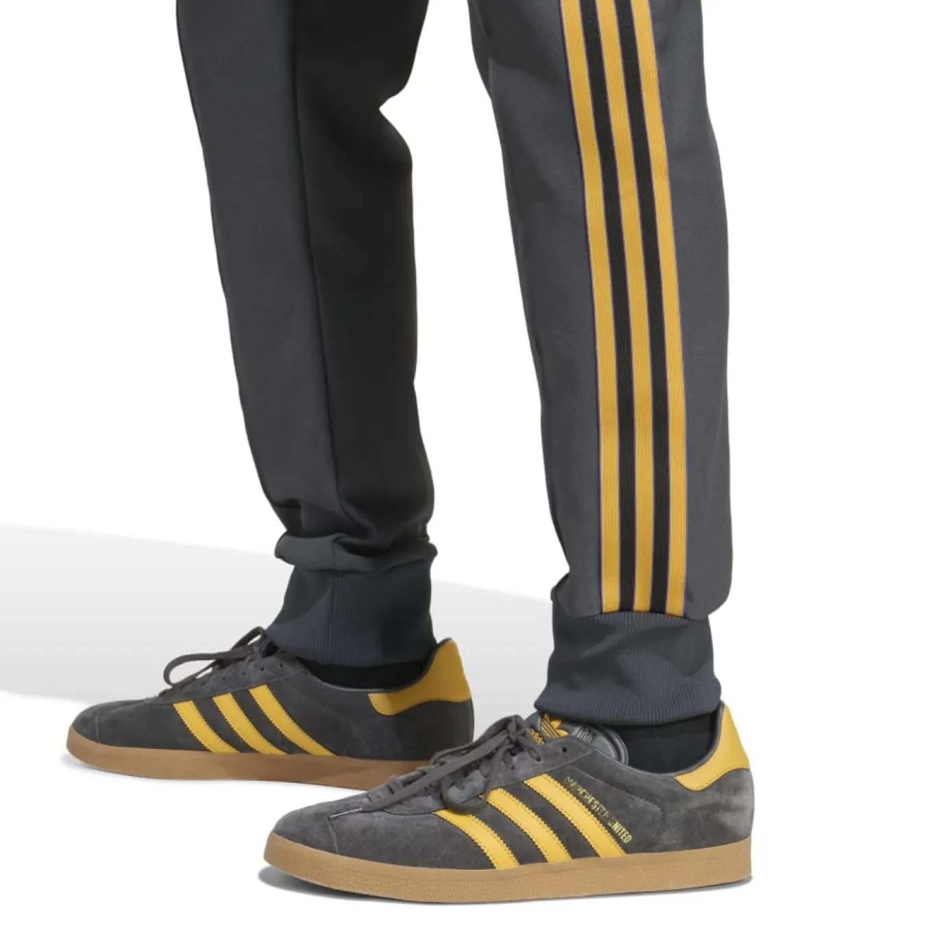 adidas Manchester United Terrace Icons Trainingspak Full-Zip Donkergrijs Goud