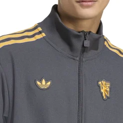 adidas Manchester United Terrace Icons Trainingspak Full-Zip Donkergrijs Goud