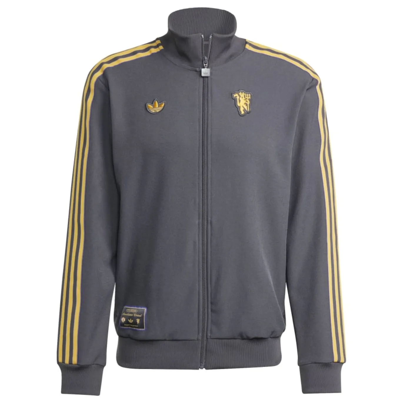 adidas Manchester United Terrace Icons Trainingsjack Donkergrijs Goud