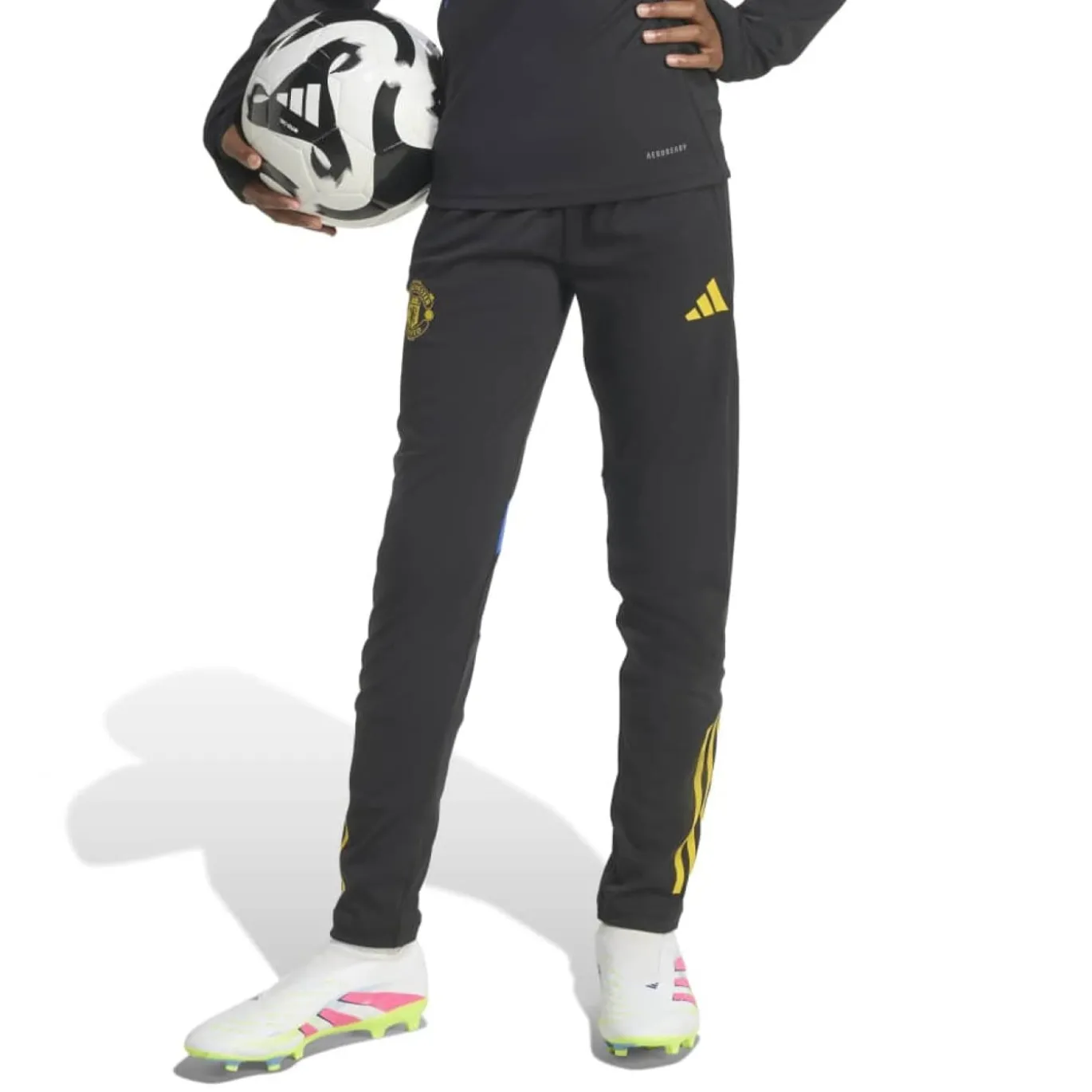 adidas Manchester United Trainingsbroek 2025-2026 Kids Zwart Blauw Geel