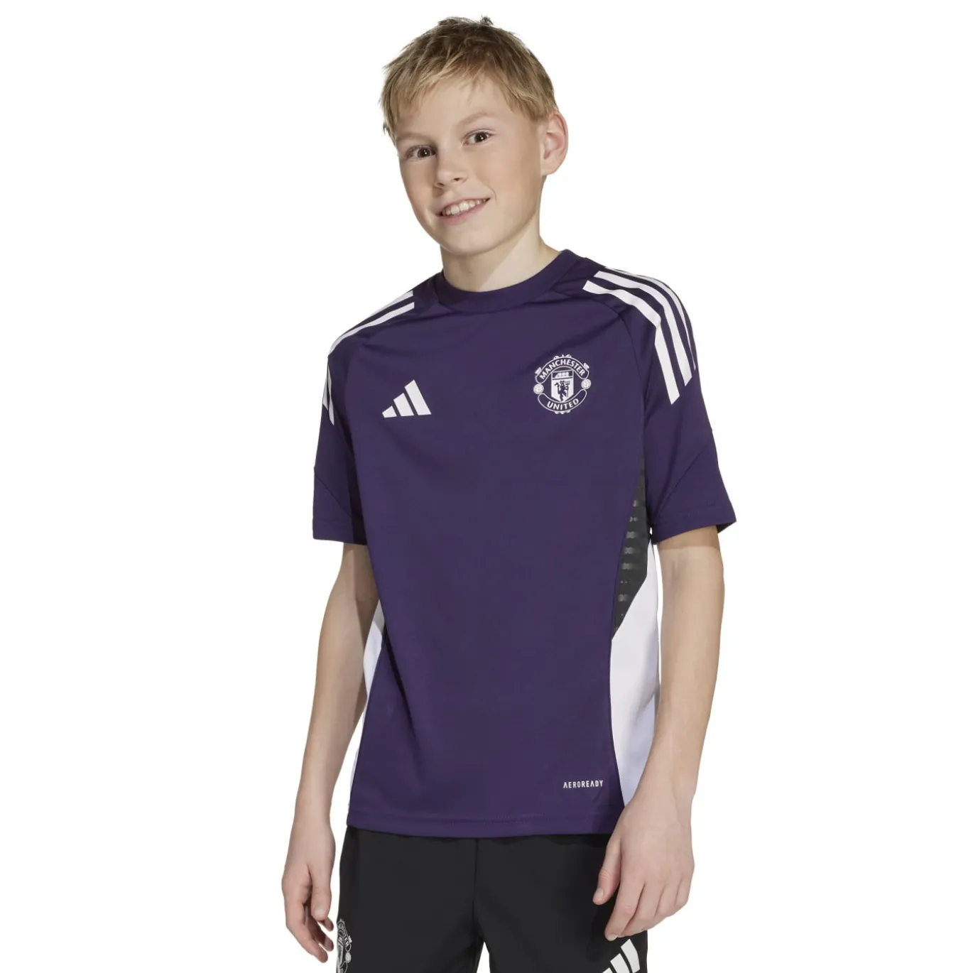 adidas Manchester United Trainingsshirt 2025-2026 Kids Paars Wit Zwart