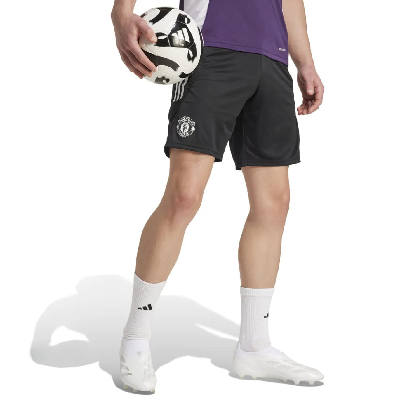 adidas Manchester United Trainingsbroekje 2025-2026 Zwart Wit Paars