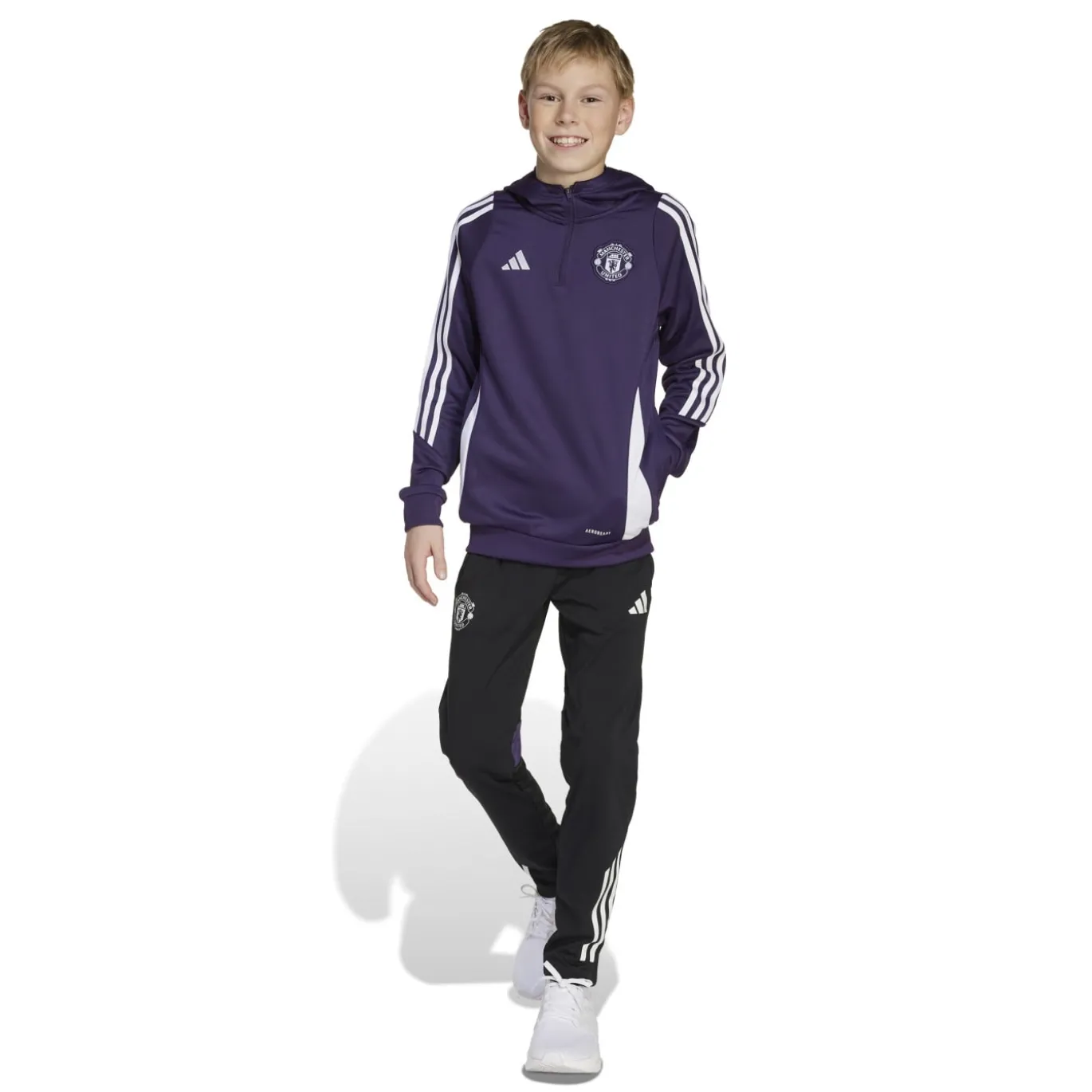 adidas Manchester United Track Hoodie 2025-2025 Kids Paars Wit
