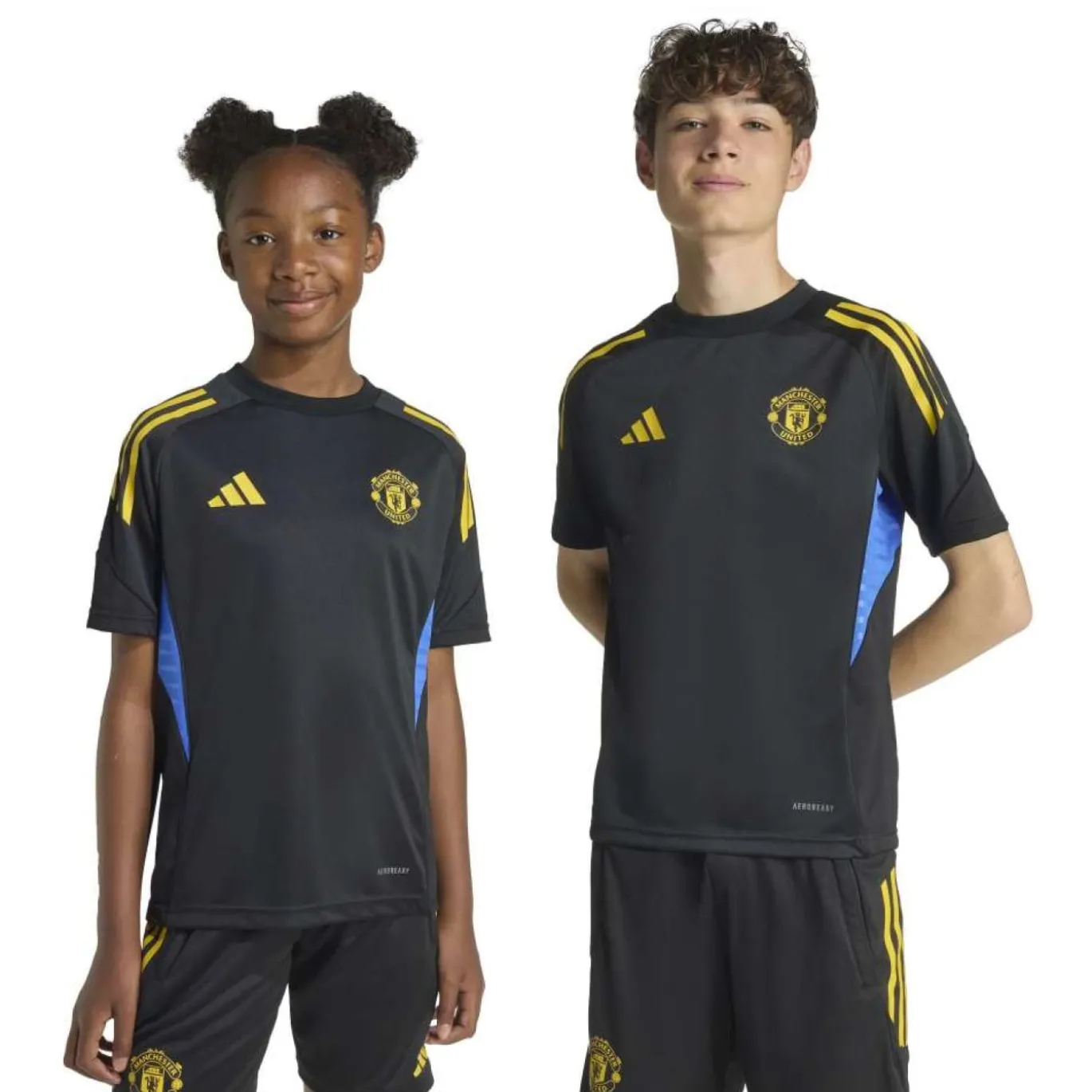 adidas Manchester United Trainingsshirt 2025-2026 Kids Zwart Blauw Geel