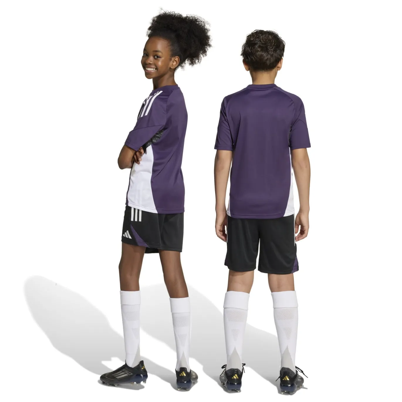 adidas Manchester United Trainingsset 2025-2026 Kids Paars Zwart Wit