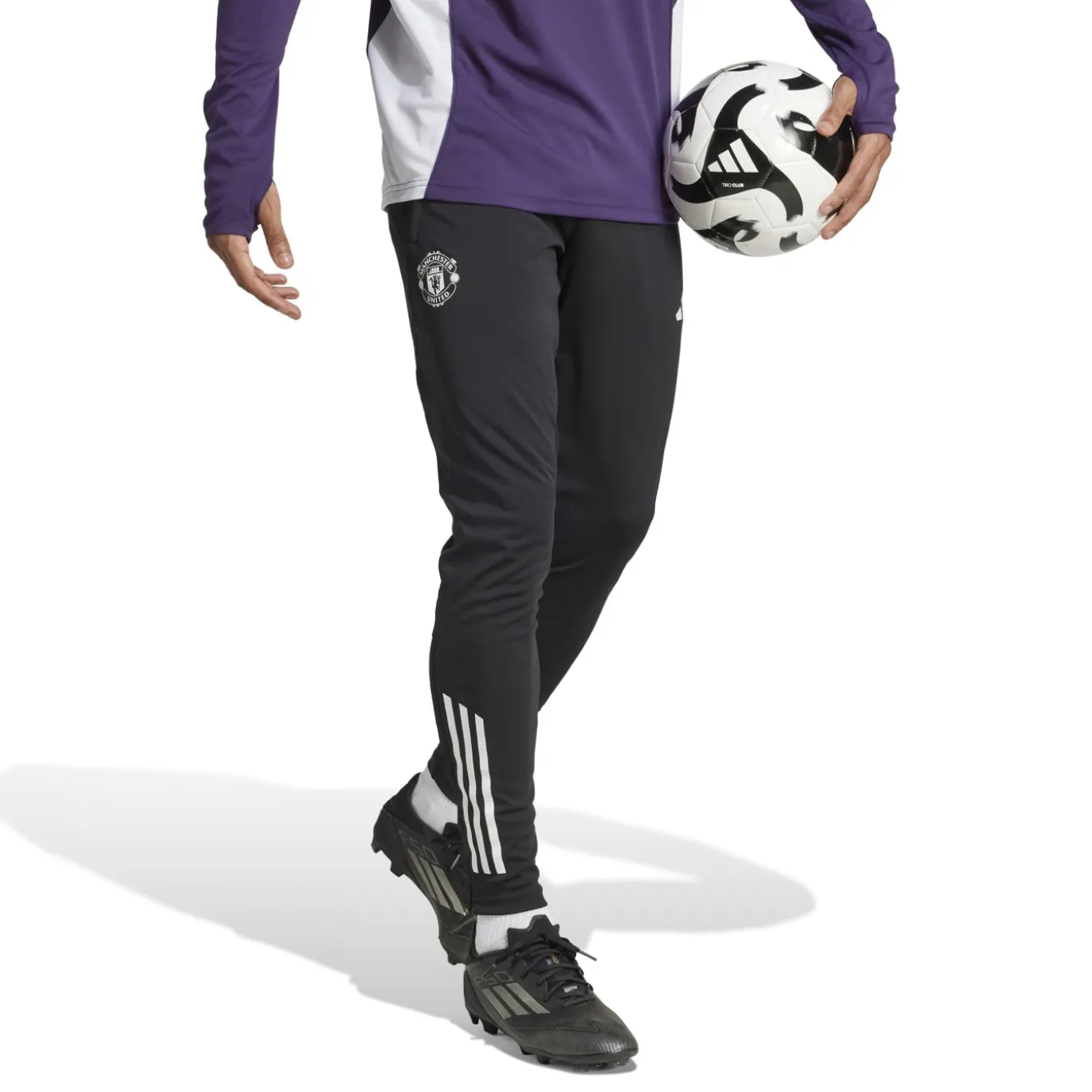 adidas Manchester United Trainingspak 1/4-Zip 2025-2026 Paars Zwart Wit