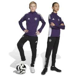 adidas Manchester United Trainingsbroek 2025-2026 Kids Zwart Wit Paars