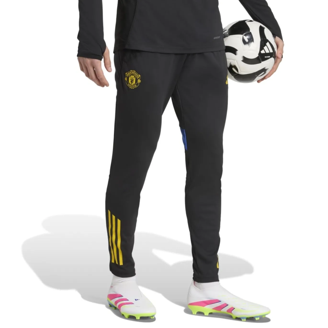 adidas Manchester United Trainingspak 1/4-Zip 2025-2026 Zwart Blauw Geel