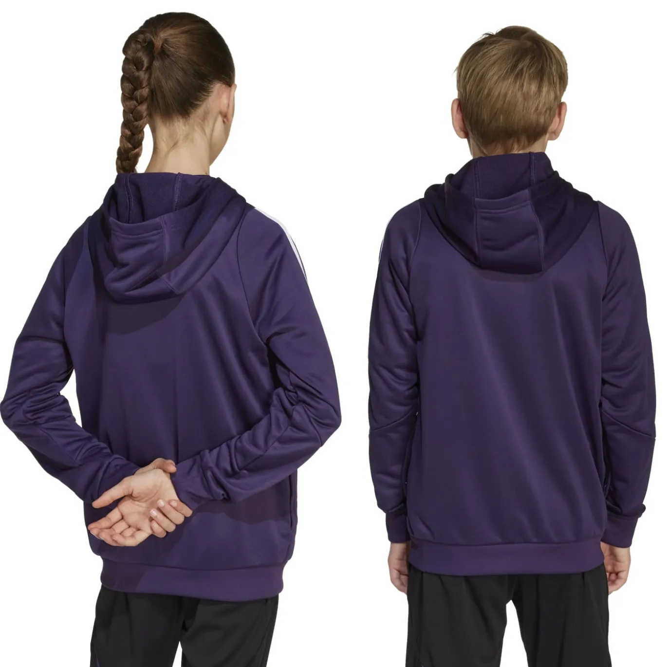 adidas Manchester United Track Trainingspak Hooded 2025-2025 Kids Paars Wit