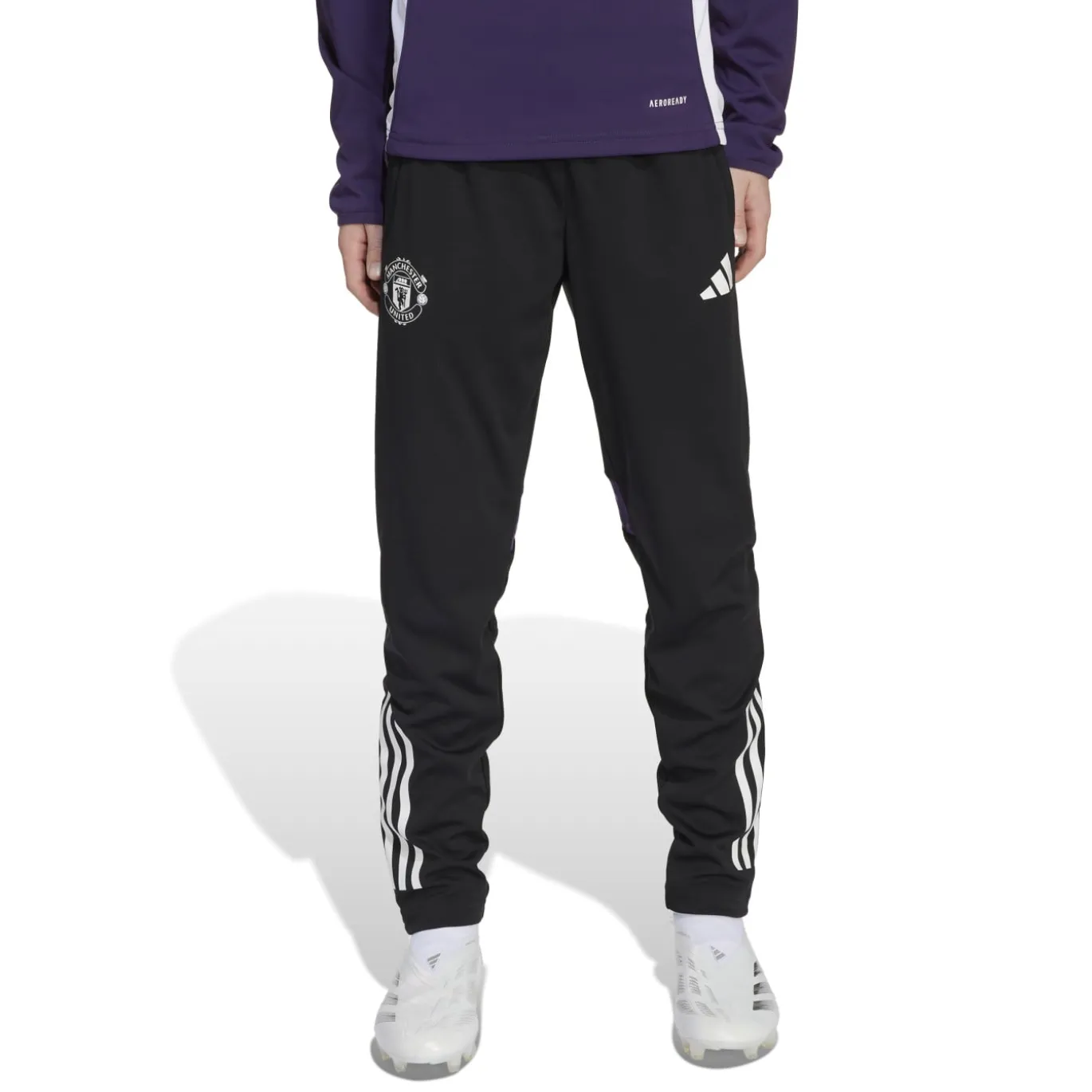 adidas Manchester United Track Trainingspak Hooded 2025-2025 Kids Paars Wit