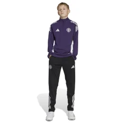 adidas Manchester United Trainingspak 1/4-Zip 2025-2026 Kids Paars Zwart Wit