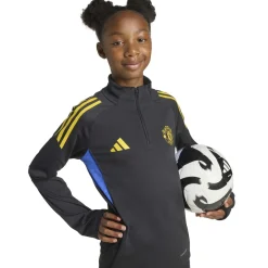 adidas Manchester United Trainingstrui 1/4-Zip 2025-2026 Kids Zwart Blauw Geel